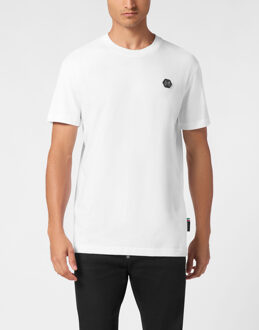 Philipp Plein T-Shirt Ronde Hals Skull&Bones Wit - 4XL