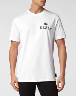 Philipp Plein T-Shirt Ronde Hals Skull&Bones Wit - 4XL
