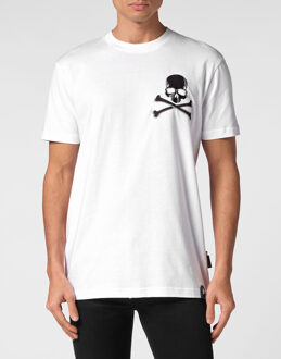 Philipp Plein T-Shirt Ronde Hals Skull&Bones Wit - XL