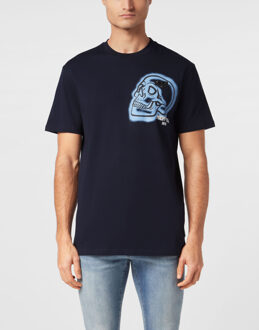 Philipp Plein T-Shirt Ronde Hals Skull Donkerblauw