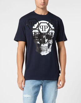 Philipp Plein T-Shirt Ronde Hals Skull Donkerblauw