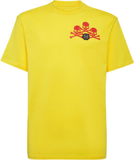 Philipp Plein T-Shirt Ronde Hals Skull Geel