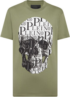Philipp Plein T-Shirt Ronde Hals Skull Groen - 3XL