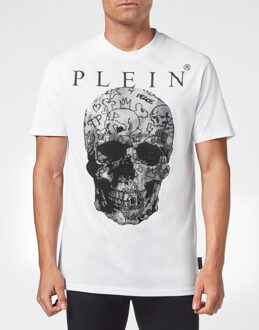 Philipp Plein T-Shirt Ronde Hals Skull - maat 4XL Wit