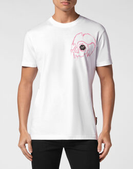 Philipp Plein T-Shirt Ronde Hals Skull - maat 5XL Wit