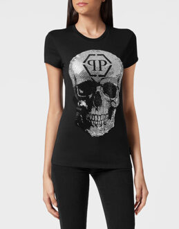 Philipp Plein T-Shirt Ronde Hals Skull - maat L Zwart