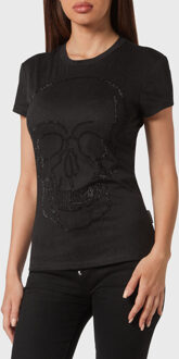 Philipp Plein T-Shirt Ronde Hals Skull - maat L Zwart