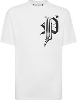 Philipp Plein T-Shirt Ronde Hals Skull - maat Wit