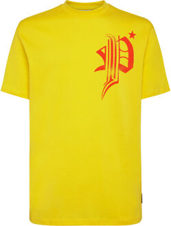 Philipp Plein T-Shirt Ronde Hals Skull - maat XL Geel