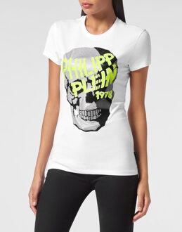 Philipp Plein T-Shirt Ronde Hals Skull - maat XS Wit