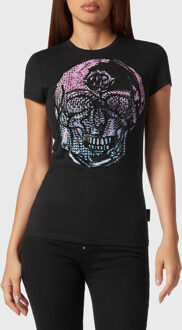 Philipp Plein T-Shirt Ronde Hals Skull - maat XS Zwart