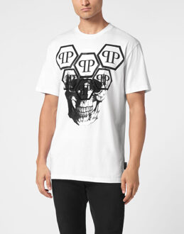 Philipp Plein T-Shirt Ronde Hals Skull Wit - 4XL