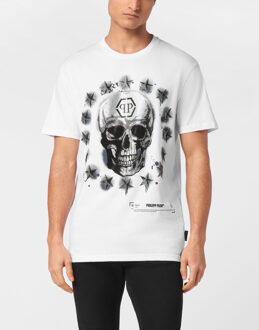 Philipp Plein T-Shirt Ronde Hals Skull Wit