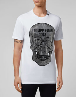 Philipp Plein T-Shirt Ronde Hals Skull Wit