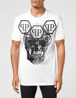 Philipp Plein T-Shirt Ronde Hals Skull Wit