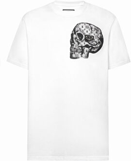 Philipp Plein T-Shirt Ronde Hals Skull Wit