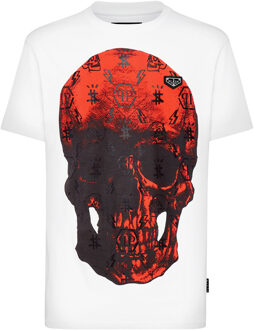 Philipp Plein T-Shirt Ronde Hals Skull Wit