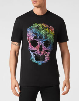 Philipp Plein T-Shirt Ronde Hals Skull Zwart/Veelkleurig - 3XL