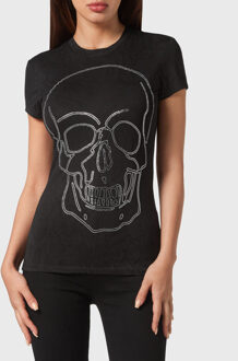Philipp Plein T-Shirt Ronde Hals Skull Zwart/wit - XL