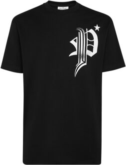 Philipp Plein T-Shirt Ronde Hals Skull Zwart/wit