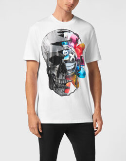 Philipp Plein T-Shirt Ronde Hals Smile - maat 2XL Wit