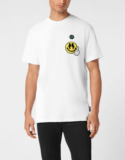 Philipp Plein T-Shirt Ronde Hals Smile Wit