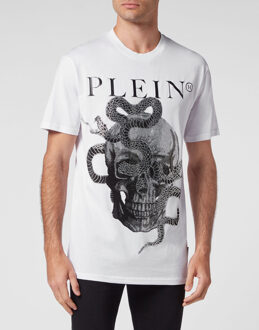 Philipp Plein T-Shirt Ronde Hals Snake - maat 4XL Wit