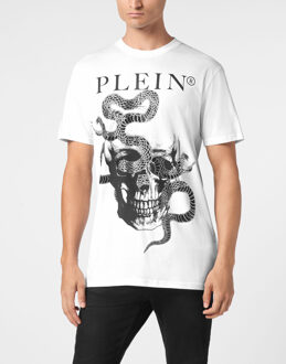 Philipp Plein T-Shirt Ronde Hals Snake - maat 4XL Wit