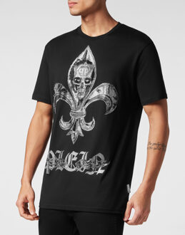Philipp Plein T-Shirt Ronde Hals Ss Chrome - maat L Zwart