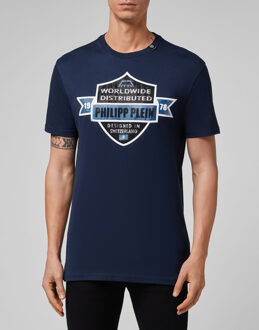 Philipp Plein T-Shirt Ronde Hals Ss Crest Donkerblauw
