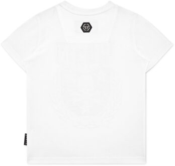 Philipp Plein T-Shirt Ronde Hals Ss - maat 10J / 140cm Wit