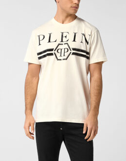 Philipp Plein T-Shirt Ronde Hals Ss - maat 3XL Crème