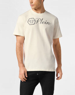 Philipp Plein T-Shirt Ronde Hals Ss - maat XL Crème