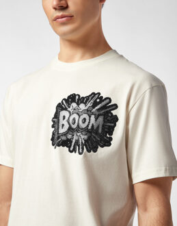 Philipp Plein T-Shirt Ronde Hals Ss - maat XL Crème