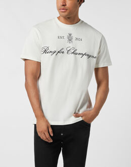 Philipp Plein T-Shirt Ronde Hals Ss - maat XL Crème