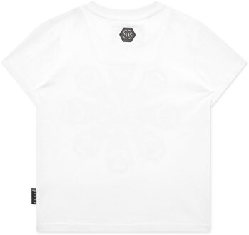 Philipp Plein T-Shirt Ronde Hals Ss Monogram Wit - 6J / 116cm