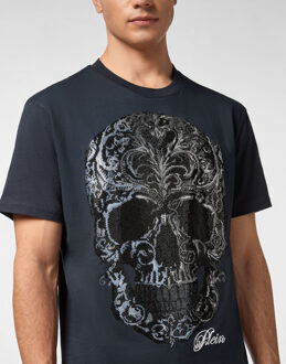 Philipp Plein T-Shirt Ronde Hals Ss Skull Donkerblauw - XL