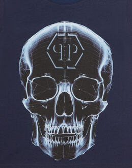 Philipp Plein T-Shirt Ronde Hals Ss Skull - maat Donkerblauw
