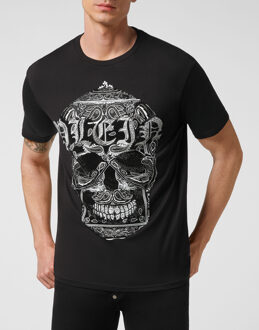 Philipp Plein T-Shirt Ronde Hals Ss Skull - maat Zwart