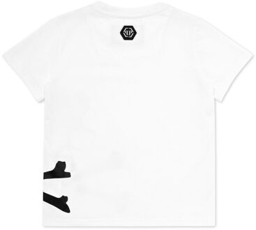 Philipp Plein T-Shirt Ronde Hals Ss Skull Wit - 10J / 140cm