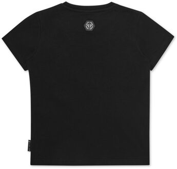 Philipp Plein T-Shirt Ronde Hals Ss Smile - maat 8J / 128cm Zwart