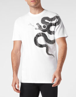 Philipp Plein T-Shirt Ronde Hals Ss Snake - maat 2XL Wit