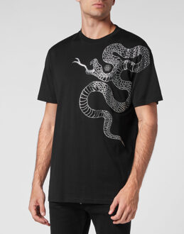 Philipp Plein T-Shirt Ronde Hals Ss Snake - maat XL Zwart