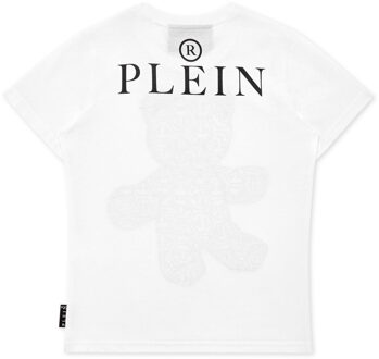 Philipp Plein T-Shirt Ronde Hals Ss Teddy - maat 8J / 128cm Wit