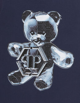 Philipp Plein T-Shirt Ronde Hals Ss Teddy - maat Donkerblauw