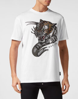 Philipp Plein T-Shirt Ronde Hals Tattoo - maat 2XL Wit