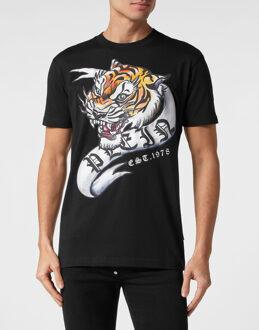 Philipp Plein T-Shirt Ronde Hals Tattoo - maat 2XL Zwart