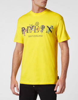 Philipp Plein T-Shirt Ronde Hals Tattoo - maat 3XL Geel