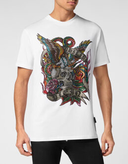 Philipp Plein T-Shirt Ronde Hals Tattoo Wit - L