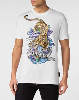 Philipp Plein T-Shirt Ronde Hals Tattoo Wit